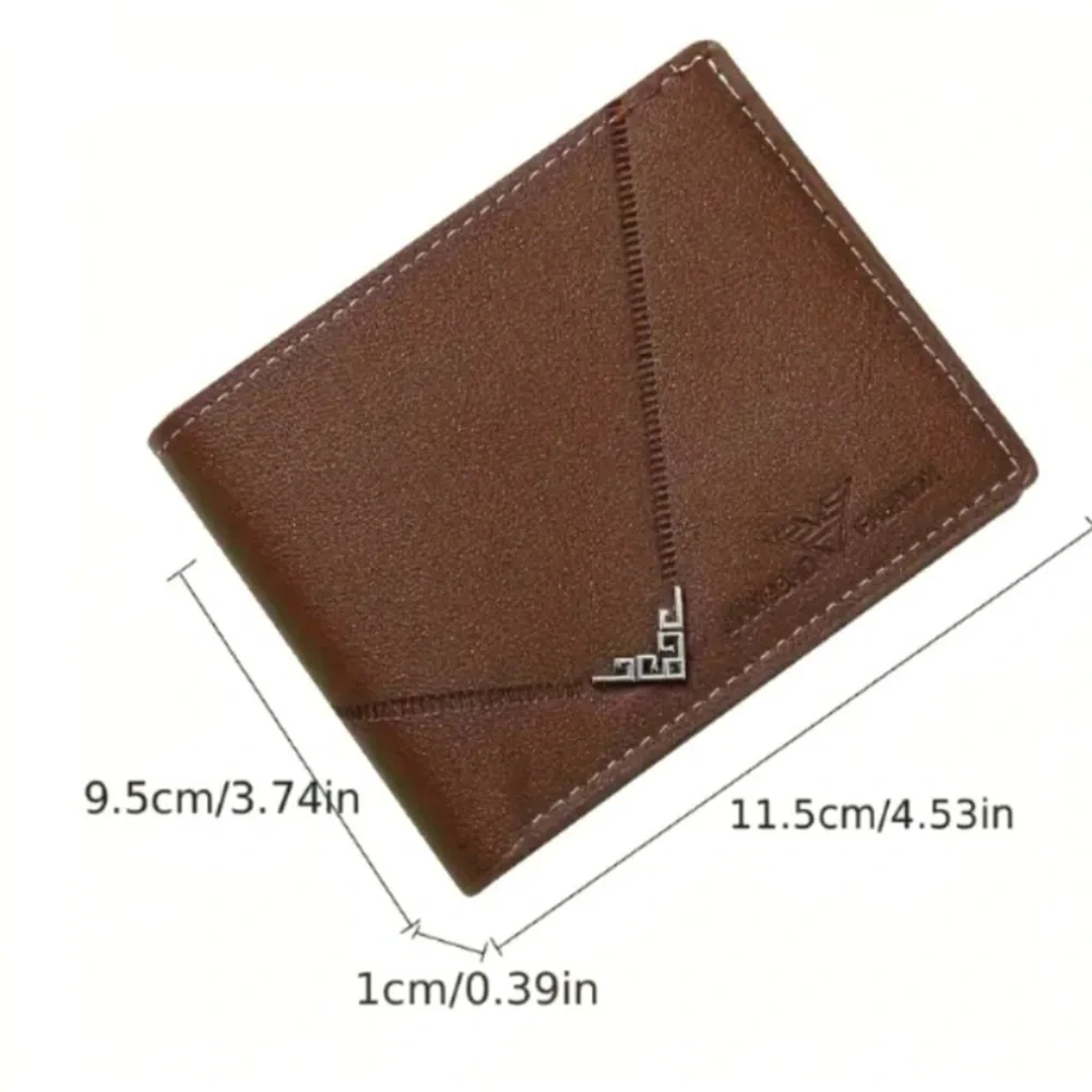 Dark Brown PU Leather Wallet Card Holder Slim Bifold Minimalist Men’s Wallet